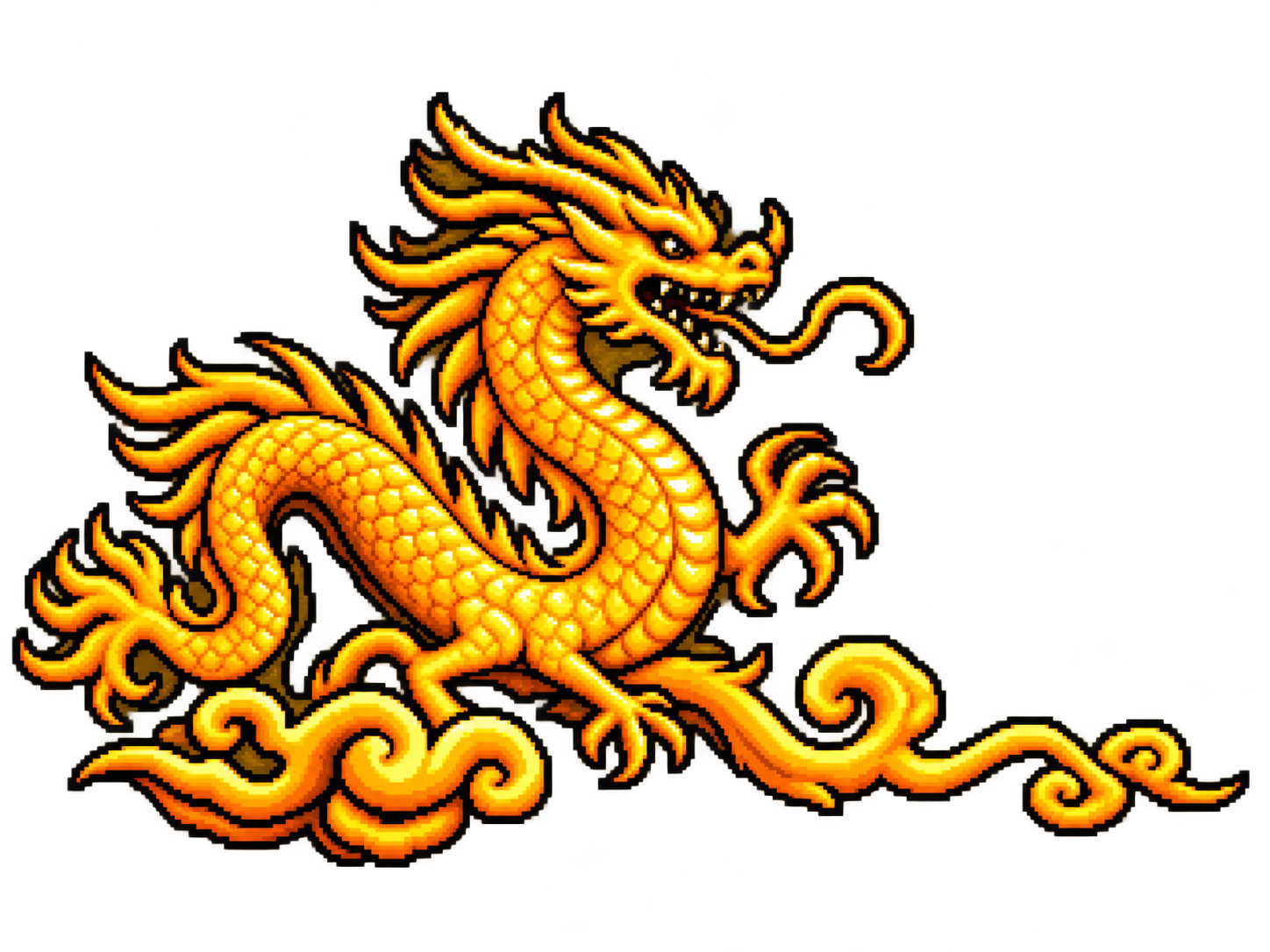 Red pixel-art dragon beside the Kumite Champ title